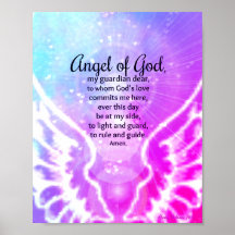 Engel Gottes Pink Lila Wasserfarbe Gebet