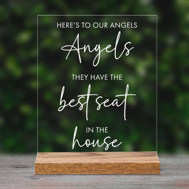 Engel haben den besten Platz im House Wedding Memo Acrylschild (Von Creator hochgeladen)