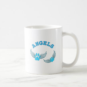 Engel-Haustierpfoten in Blau Kaffeetasse