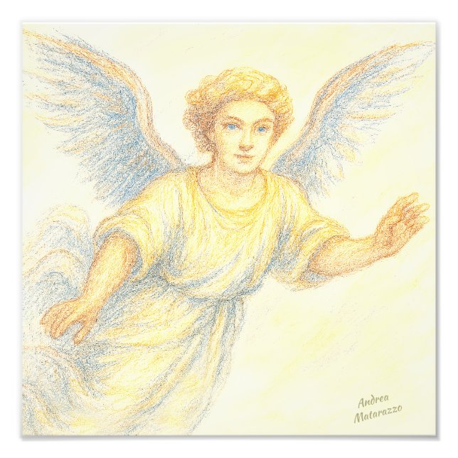 Engel im Flug mit Lächeln Fotodruck (Vorne)