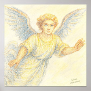 Engel im Flug mit Lächeln Poster