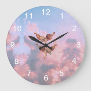 Engel im Himmel Große Wanduhr