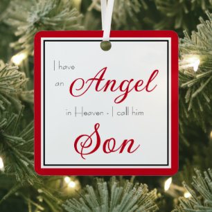 Engel im Himmel Sohn Erinnerungsfoto Ornament Aus Metall
