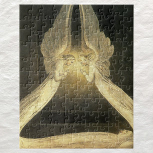 Engel im Vintage-Stil beten über Jesus Christus im