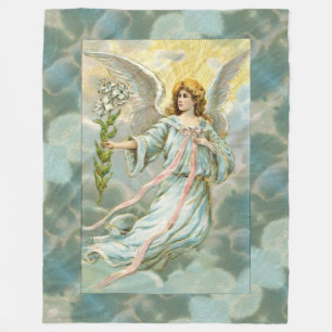Engel in blauem Fleece-Decke Fleecedecke