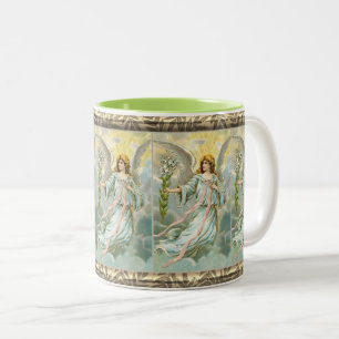 Engel in Blue Zwei-Tone-Kaffee-Tasse Zweifarbige Tasse