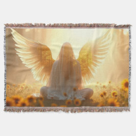 Engel in den Sonnenblumen bei Sonnenuntergang Decke