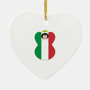Engel in italienischer Flagge gekleidet Keramikornament