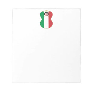 Engel in italienischer Flagge gekleidet Notizblock