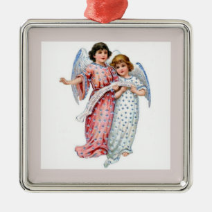 Engel in Rosa und Blau  Ornament Aus Metall