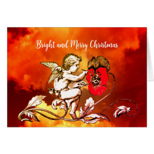 ENGEL MALT EINE ROTE BLUME IM HIMMEL Weihnachten