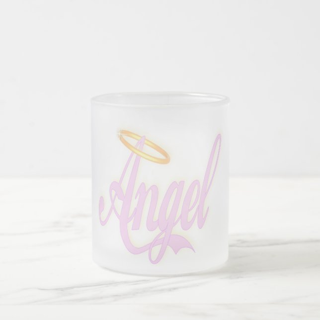 Engel - mattierte GlasTasse Mattglastasse (Mittel)