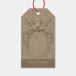 Engel mit acanthus-Blätter Rahmen CC0865 Weihnach Geschenkanhänger