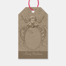 Engel mit acanthus-Blätter Rahmen CC0865 Weihnacht Geschenkanhänger