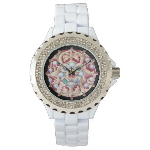 ENGEL MIT ANTIKEN JUWELEN, EDELSTEINE, PERLEN ARMBANDUHR