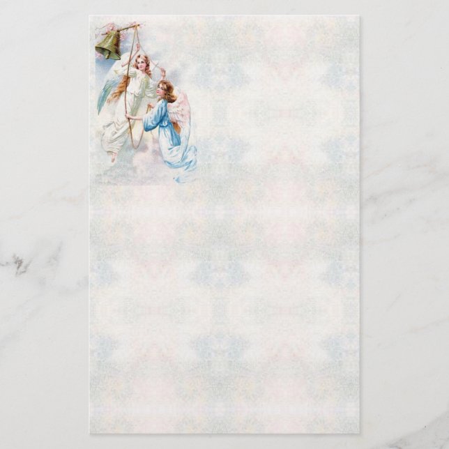 Engel mit Bell Stationery Briefpapier (Vorderseite)