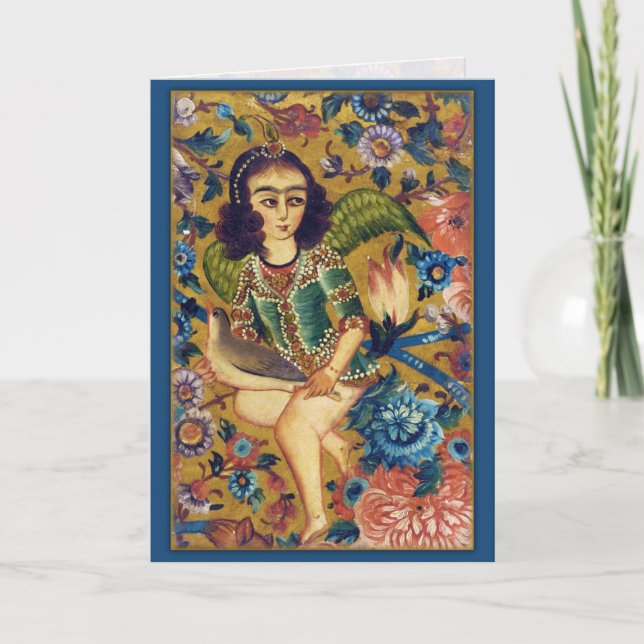 Engel mit Bird CC0418 Islamische Art Grußkarte Karte (Vorderseite)