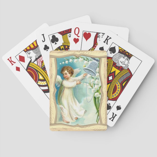 Engel mit Blauer Glocke Spielkarten (Rückseite)