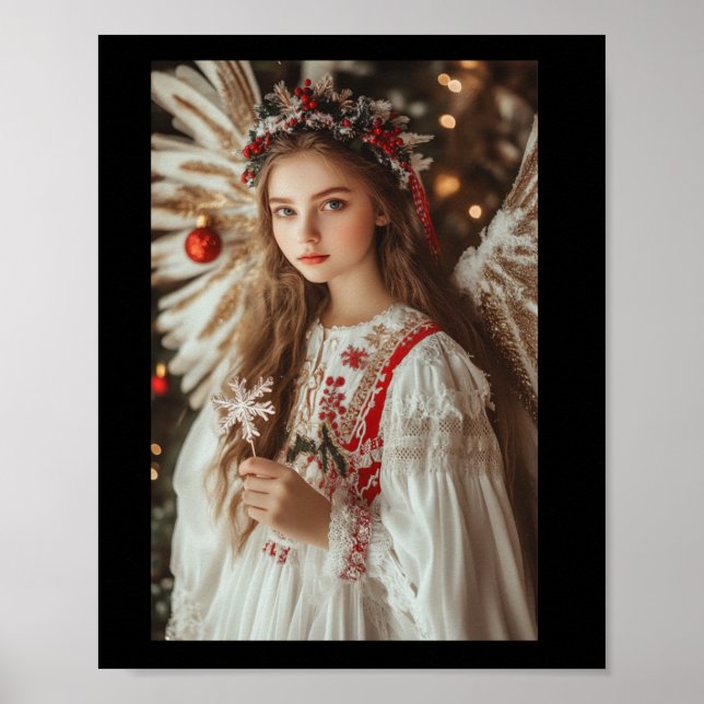 Engel mit Blume Poster (Vorne)