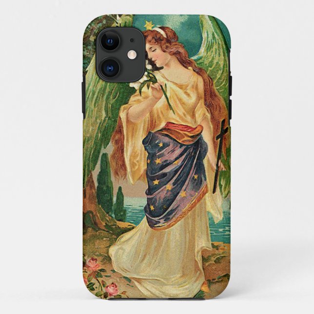 Engel mit Blumenzweig Case-Mate iPhone Hülle (Rückseite)