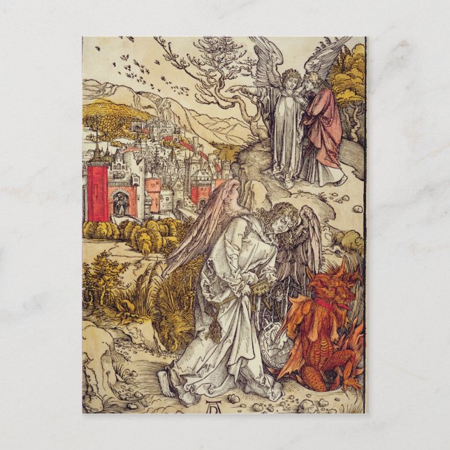 Engel mit dem Schlüssel des Abgrunds, 1498 Postkarte (Vorderseite)