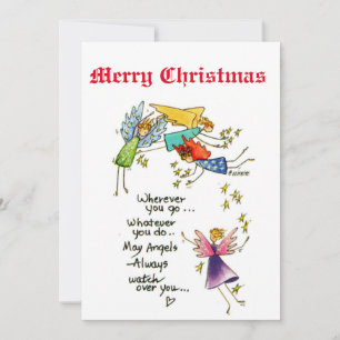 Engel mit dir zu Weihnachten Wasserfarben Kunst Einladung