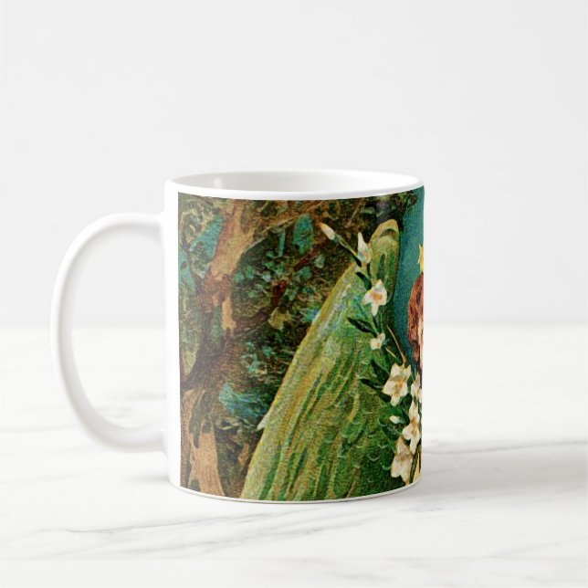 Engel mit einem Blumenzweig Kaffeetasse (Links)