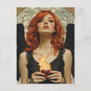 Engel mit flammendem Herzen Postkarte