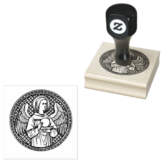 Engel mit Gastgebergemeinde Gummistempel (Stempel)