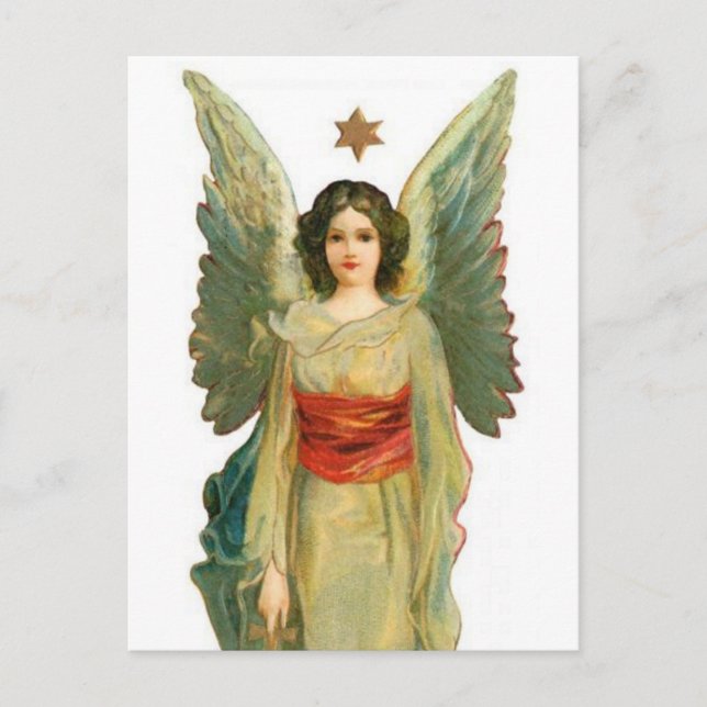 Engel mit Gold-Star Postkarte (Vorderseite)