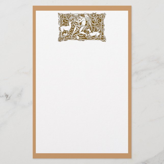 Engel mit Harfe Briefpapier (Vorderseite)