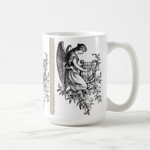 Engel mit Harfe und Flora Kaffeetasse