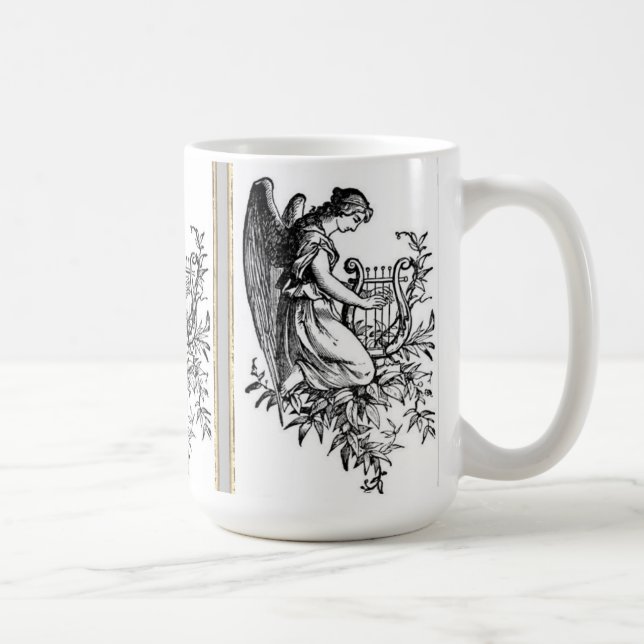 Engel mit Harfe und Flora Kaffeetasse (Rechts)