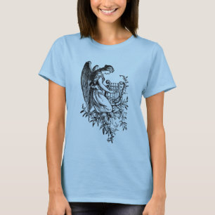 Engel mit Harfe und Flora T-Shirt