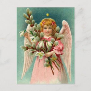Engel mit Hübsch rosa Kleid Postkarte