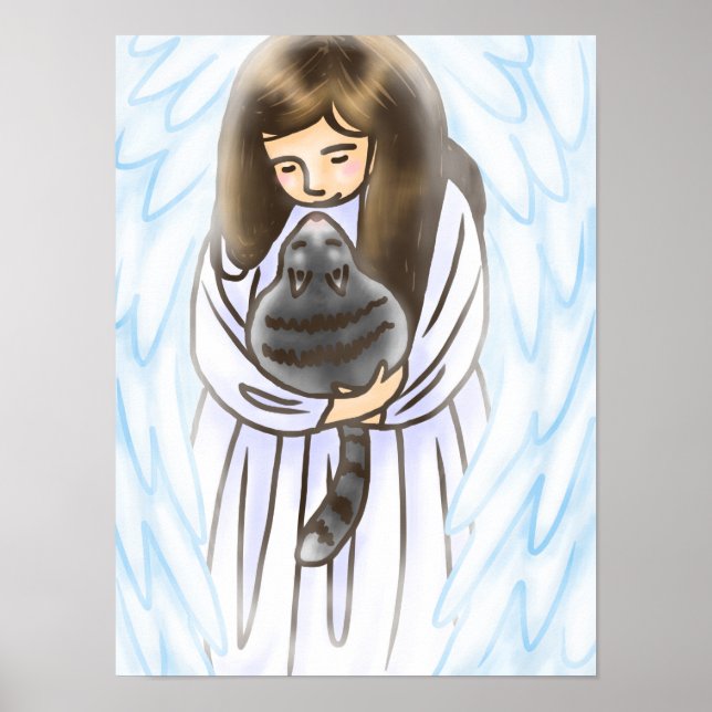Engel mit Kat Poster (Vorne)