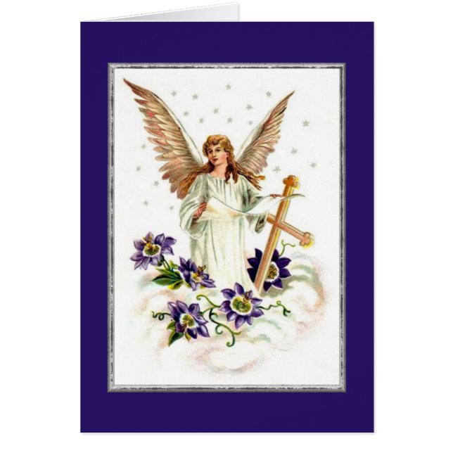 Engel mit Kreuz- und Clematika-Blume (Vorne)