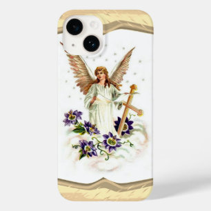 Engel mit Kreuz- und Clematika-Blume Case-Mate iPhone 14 Hülle