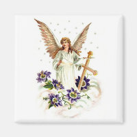 Engel mit Kreuz- und Clematika-Blume
