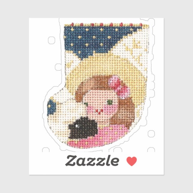 Engel mit Lamm Aufkleber (Blatt)