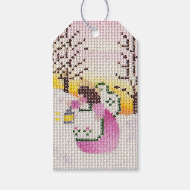 Engel mit Lattern Geschenkanhänger (Vorderseite)