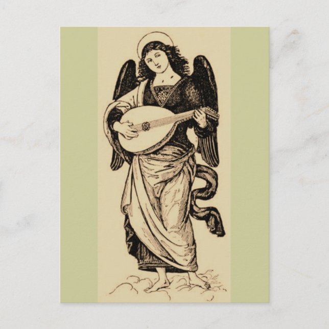 Engel mit Mandolin Postkarte (Vorderseite)