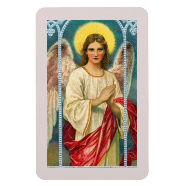 Engel mit rosa Band Triptychon Magnet (Vertikal)