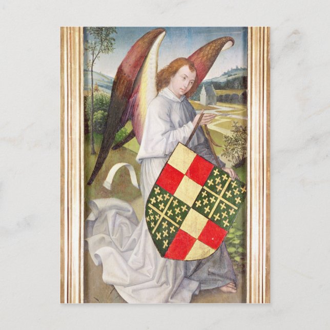 Engel mit Schild Postkarte (Vorderseite)