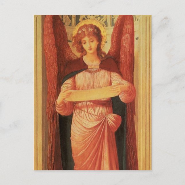 Engel mit Scroll von John Melhuish Strudwick Postkarte (Vorderseite)
