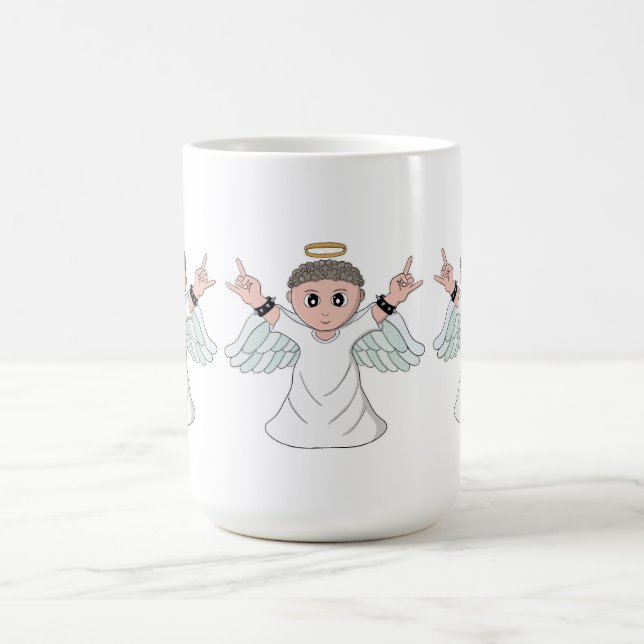Engel mit starker Musik Kaffeetasse (Mittel)