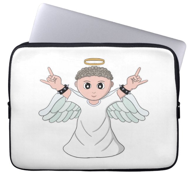 Engel mit starker Musik Laptopschutzhülle (Vorderseite)