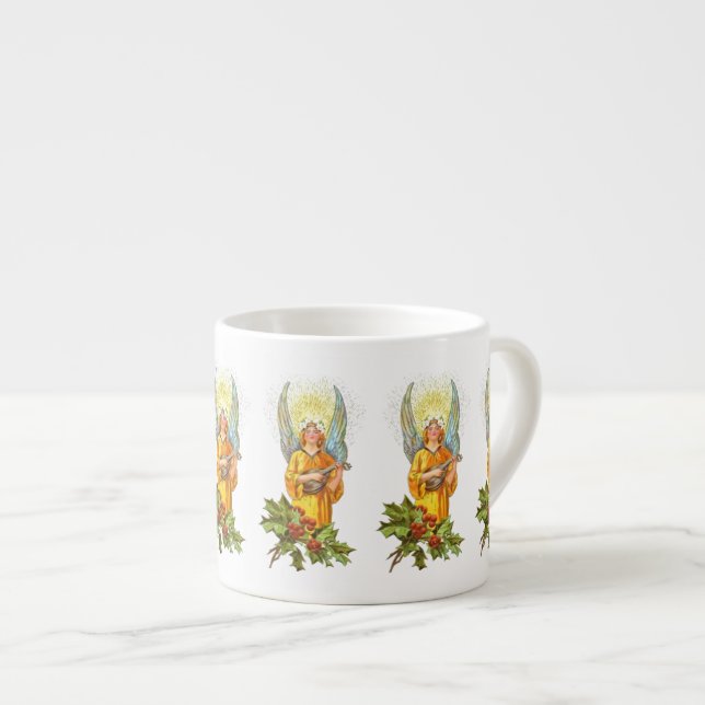 Engel mit Stechpalme und Mandoline  Espressotasse (Vorderseite Rechts)