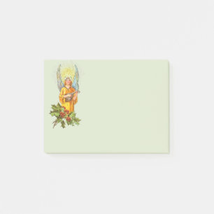 Engel mit Stechpalme und Mandoline Post-it Klebezettel