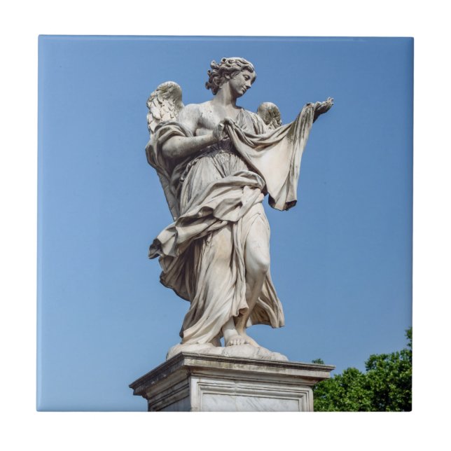 Engel mit Sudarium - Sant'Angelo Brücke, Rom Fliese (Vorderseite)